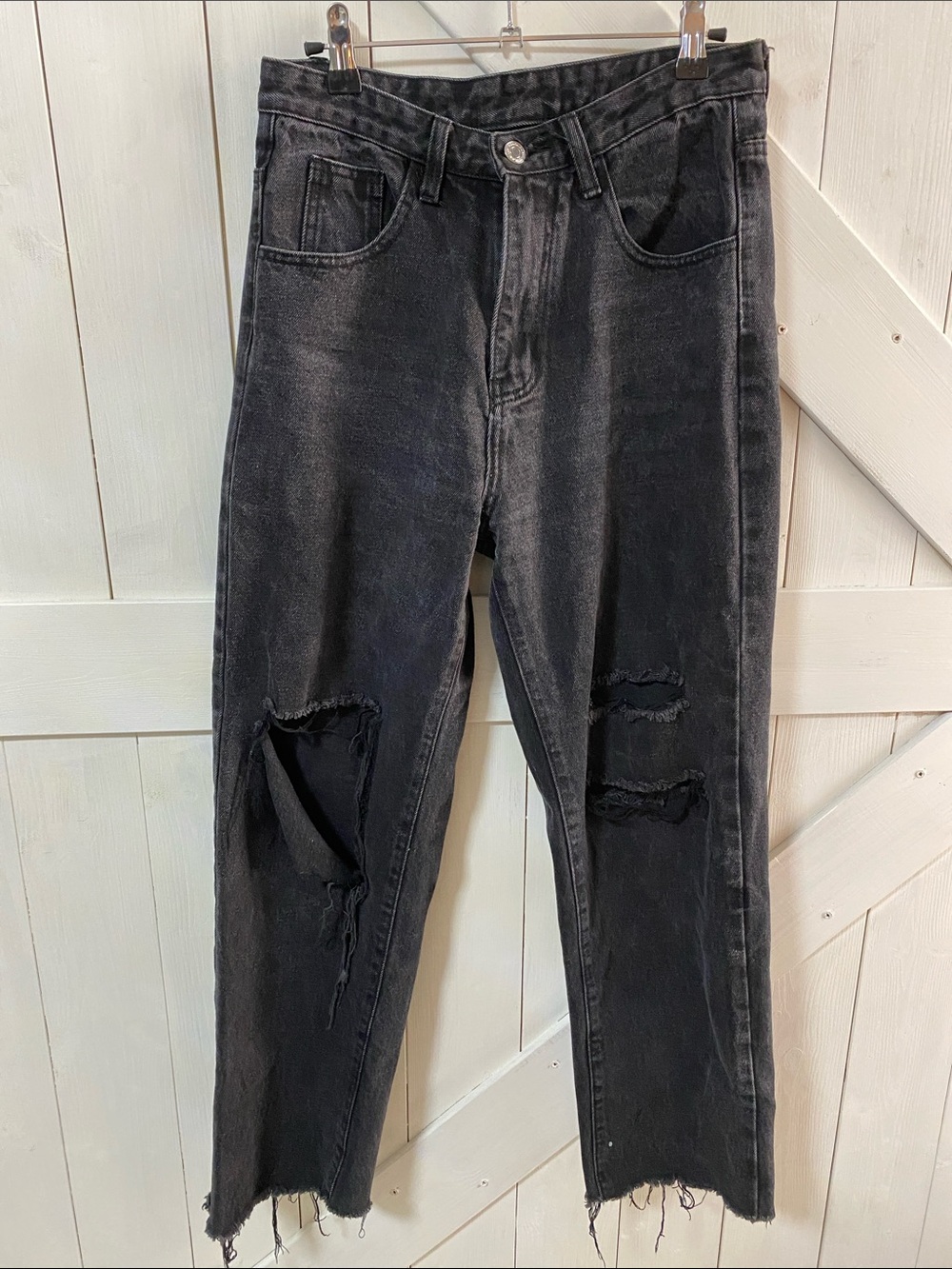 SHEIN Black Women's Boyfriend Jeans